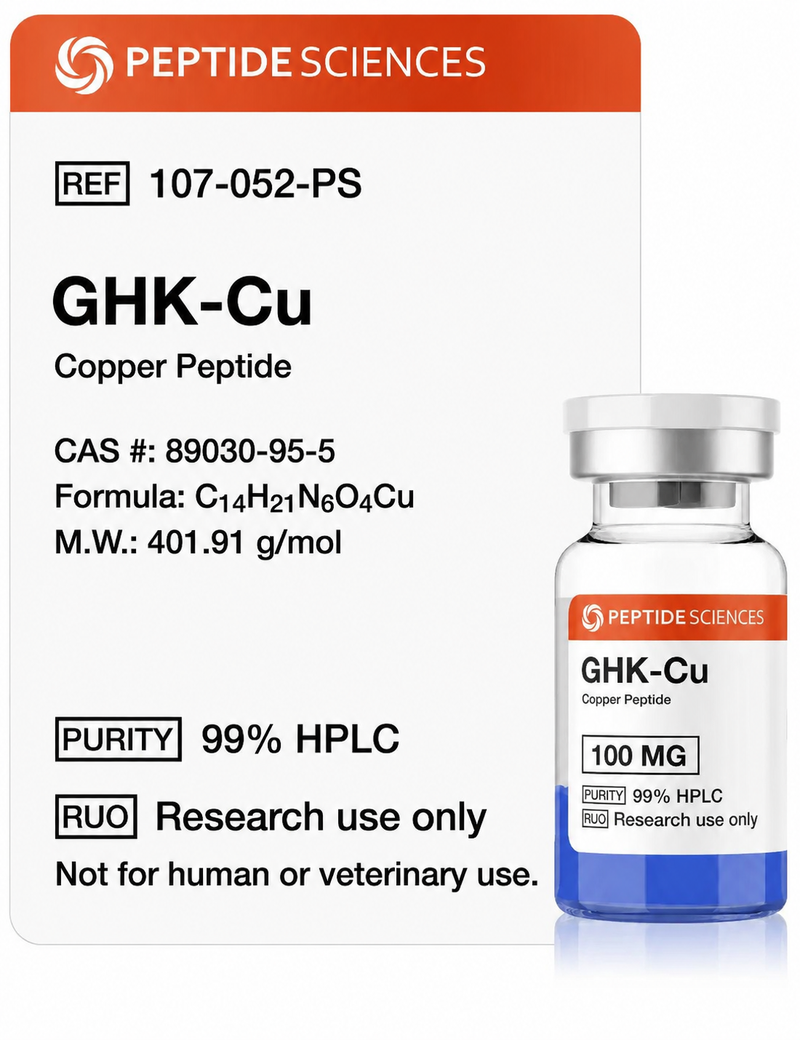 GHK-Cu 100mg (Liofilizada) com Água Bacteriostática - Peptide Sciences