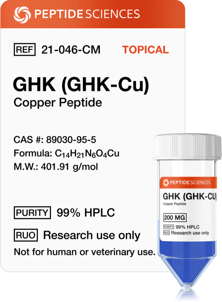 GHK-Cu 200 mg (Copper Peptide) (Topical) - Peptide Sciences - Peptídeo